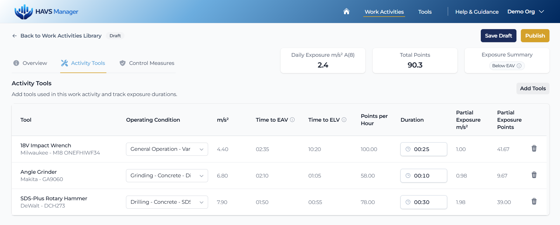 Preview of the HAVS Manager application interface